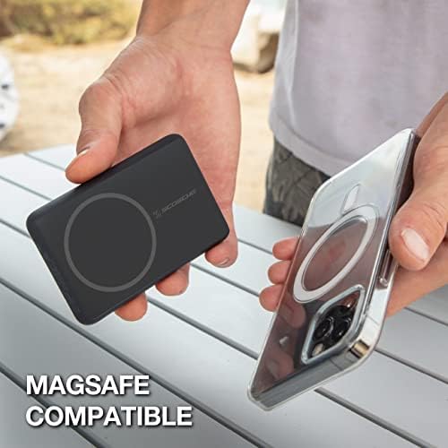 Scosche PBQ5 MS Go Bat 5,000 m Ah Fast Wireless Power Bank – Sleek Portable USB-C Charger for Mag Safe & USB-C Devices, Effortless Charging on the Go, Ideal for Travel and Daily Use