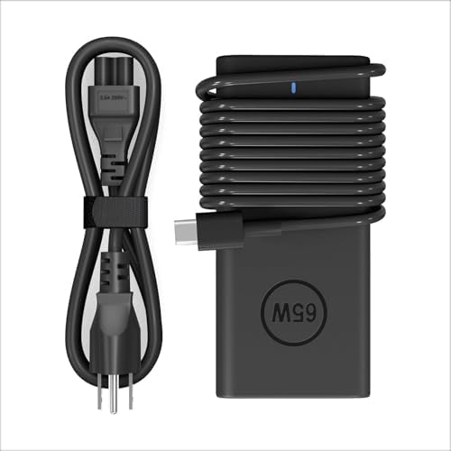 High-Performance 65 W USB-C Laptop Charger for Dell XPS, Latitude, and Inspiron Series – Rapid Charging Power Supply for Enhanced Compatibility and Safety Features