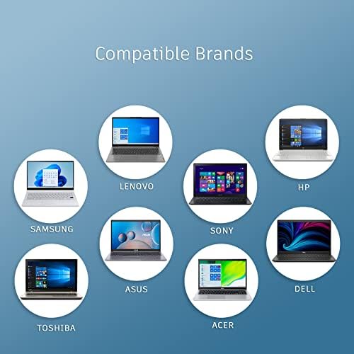 Universal 90 W Laptop Charger AC Adapter – Versatile Power Supply for Dell, HP, Lenovo, Toshiba, Acer, Asus, and Sony – 16 Compatible Tips for Maximum Flexibility – Plug-and-Play Design with Automatic Voltage Adjustment – Safe for Various Models with DC Output of 15 V to 20 V – Ideal for Chromebooks and Ultrabooks – Not Compatible with Samsung or Type-C Devices – 12-Month Warranty and 30-Day Satisfaction Guarantee – Streamlined Charging Solution for Everyday Use