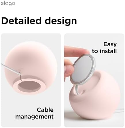 elago MS2 Charging Stand Compatible with MagSafe Charger – Premium Silicone, Compatible with iPhone 16/15/14/13/12 Series, Designed for MagSafe Stand [Black] [Charging Cable Not Included] – Enhanced Compatibility and Speed