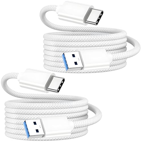 USB to USB C Cable [2 Pack, 6FT],USB A to USB C 3A Fast Charging Braided Charge Cord, Car Carplay Cable for iPhone 16 15 15 Pro Max 15 16 Plus iPad Pro iPad Air 5th Mini 7th Gen Car Charger Cable Cord – Enhanced Compatibility and Speed