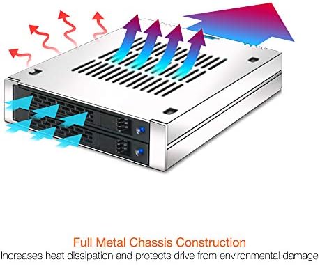 Streamline Your Data Management with ICY DOCK 2 Bay 2.5” SAS/SATA HDD/SSD Mobile Rack for 3.5” Bay | High-Speed Dual-Bay Storage Solution with Tool-less Installation and Enhanced Cooling System for Professionals