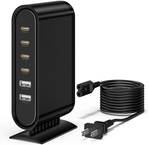 Cutting-Edge USB C Multi-Port Charging Hub – Fast Charge Station for i Phone, i Pad, Samsung Galaxy, Mac Book & More – Universal Type-C Wall Adapter with Enhanced Speed & Safety Features for Home and Office Convenience