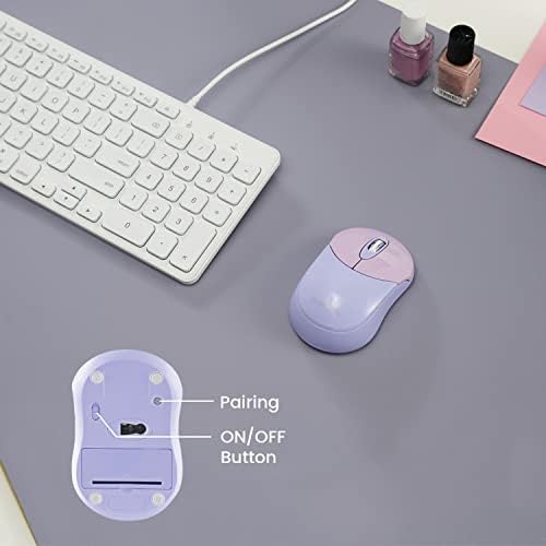 Elevate Your Productivity with the Perixx PERIMICE-802 PP Wireless Bluetooth Mouse – Sleek Purple Design for Windows, i OS & Android Devices – Ergonomic Comfort and High Precision Tracking for On-the-Go Professionals