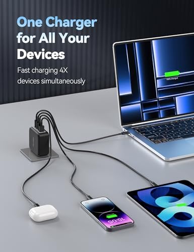 TECKNET USB C Foldable Dual Ga N PD3.0 Fast Charger – Ultimate Travel Companion for i Phone 15 Series, Samsung S23, i Pad Pro, Pixel, and Switch – Compact Design with High-Speed Power Delivery and Enhanced Compatibility for On-the-Go Charging