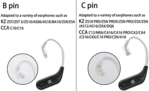 KZ AZ09 Bluetooth 5.4 Module – Premium Waterproof Wireless Ear Hook with Exceptional Battery Life for KZ ZST/ZSTX/ZS10/AS06/AS10/BA10/ZSR/ES4 (B Pin) – Unmatched Audio Freedom and Ergonomic Comfort for Active Lifestyles