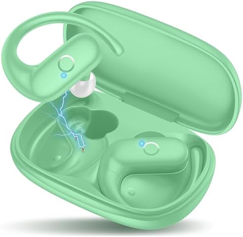 MOZOTER Wireless Sport Earbuds: Stylish Bluetooth Headphones with Enhanced Deep Bass, Secure Earhooks for Active Comfort, and Unmatched 60-Hour Battery Life – Ideal for Fitness, Meetings, and Everyday Use
