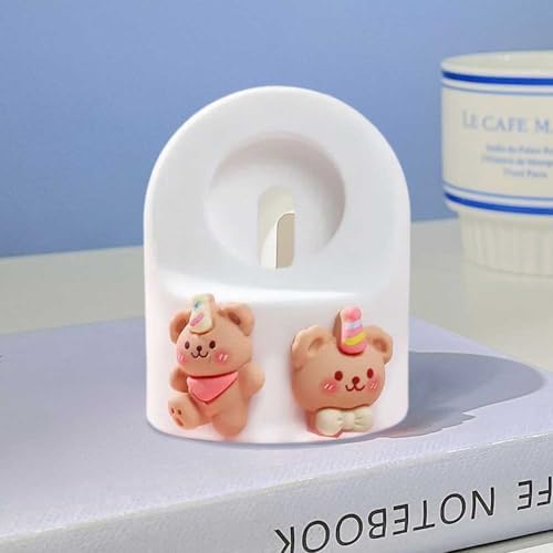 Stylish Cartoon Silicone Apple Watch Charging Dock – Enhanced Nightstand Compatibility for All Series Ultra/8/SE2/7/6/5/4/3/2/1 – Fast-Charging Solution with Tidy Cable Management for Personalized Décor and Elevated Viewing Experience
