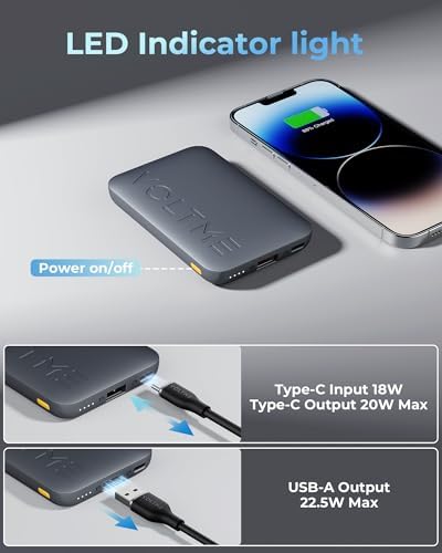 VOLTME 20,000 m Ah Mini Portable Charger – Ultra-Slim, Lightweight Power Bank with 22.5 W High-Speed Dual Output for i Phone 14/13/12/11 & Samsung Devices – Unmatched Portability & Fast Charging Solution for On-the-Go Lifestyle