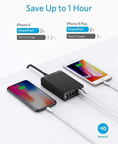 Anker 60 W 6-Port USB Charging Station – Ultimate Multi-Device Fast Charging Hub for i Phone 14/13, i Pad Pro/Air/Mini, Galaxy S23/S22/S21, Note 20 Ultra & More – Compact Design with Enhanced Safety Features for Efficient Power Management and Versatile Compatibility