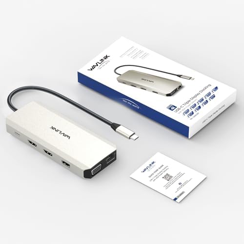 Transform Your Workspace with WAVLINK 12-in-1 USB C Docking Station – Ultimate Triple Display Adapter for Dual Monitor Setup, 100 W Power Delivery, Gigabit Ethernet & Versatile USB Connectivity – Perfect for Windows Laptops and Professionals Seeking Enhanced Productivity