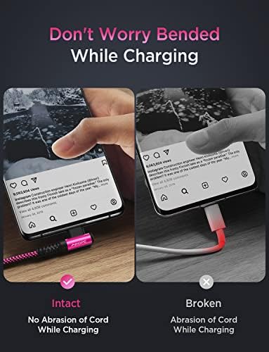 Revolutionize Your Charging with AINOPE 60 W USB C Cable 2-Pack – 10 ft Durable Nylon Braided Right Angle Type C Charger for i Phone 16 Pro Max, Samsung S24, and i Pad Pro – Fast Charging, Enhanced Compatibility, and Long-Lasting Performance