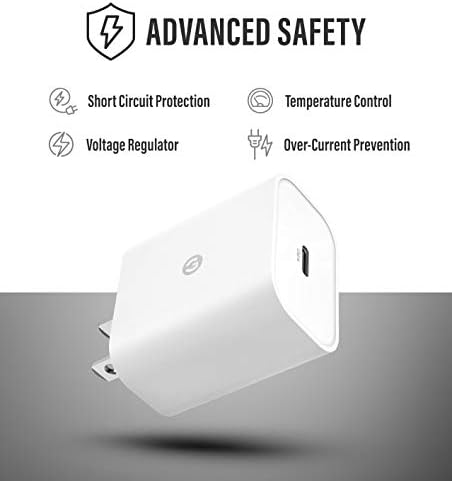 GALVANOX MFi Certified USB-C to Lightning Charging Kit for i Phone 12/13/14 – 18 W Fast Wall Adapter & Durable Cable for Swift Power Delivery – Compatible with i Phone XR, 11, 12 Pro Max – Ultimate Charging Efficiency and Reliability