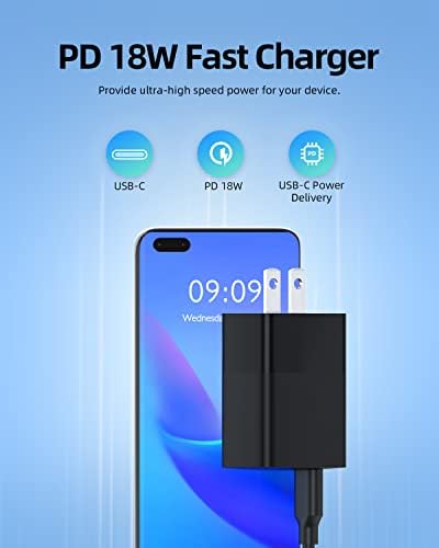 Ultra-Portable 20 W Fast Charging Wall Charger for Google Pixel Devices – Ideal for Pixel 8, 8 Pro, 7 Series, and More – Sleek Foldable Design with 6 ft USB-C Power Cable for Maximum Versatility and Efficiency – Optimized for Rapid Power Delivery and Enhanced Compatibility