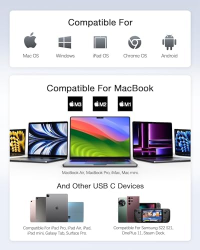 Unlock Seamless Connectivity with the Hiearcool 7-in-1 USB C Hub Adapter – High-Speed USB 3.0, 4 K HDMI Output, and 100 W Power Delivery for Mac Book Pro and Type C Devices – Your Ultimate Multi-Port Solution for Enhanced Productivity and Effortless Data Transfer