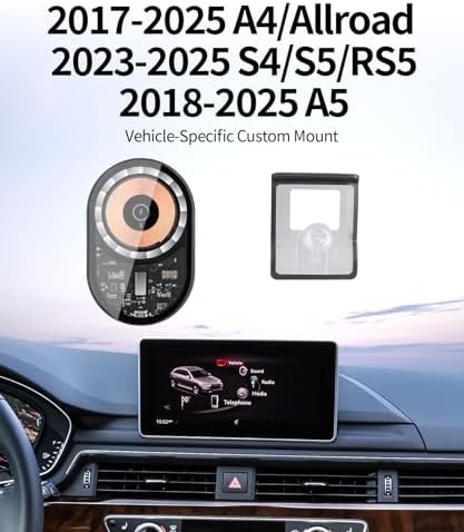 Elevate Your Audi Journey: Premium Wireless Charging Phone Holder for A4, A5, S4/S5/RS5 (2017-2025) – Effortless 360° Rotation, Custom Fit, and Streamlined Navigation Solution for Ultimate Driving Comfort