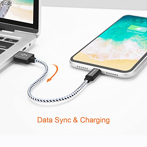 Compact 15 cm MFi Certified Lightning Charging Cable for i Phone & i Pad – Fast Charge Compatibility with i Phone 14/14 Pro Max/13/12/12 Pro/11/X/XR/8/8 Plus/7/6 S/6/SE – Durable & Travel-Friendly USB to Lightning Cable for On-the-Go Power Solutions – Premium Quality Design for Enhanced Performance and Reliability