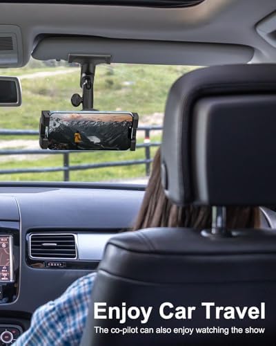 Premium Metal Sun Visor Smartphone Holder – Versatile 360-Degree Rotating Clamp for Seamless Access – Compatible with i Phone 16, 15, 14, 13, 12 & Android Devices – Quick Tool-Free Installation for Safe, Hands-Free Driving Experience