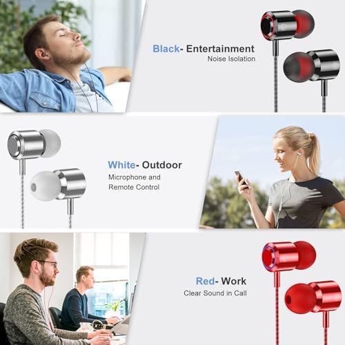 Experience Superior Sound with Premium 3-Pack Wired Earbuds – Ultra-Lightweight In-Ear Headphones with Microphone for Seamless Use Across Laptops, Tablets & MP3 Players – Advanced Noise Isolation for Distraction-Free Listening – Ideal for Fitness, Commuting, and Everyday Audio Enjoyment – Integrated Volume Control for Effortless Adjustments