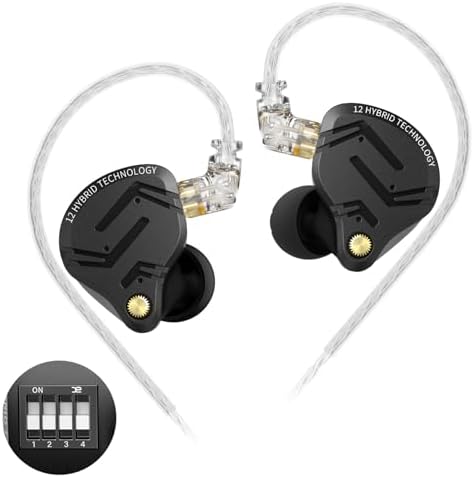 KZ ZS10 Pro X Audiophile In-Ear Monitor Headphones – Premium 4 Balanced Armature + 1 Dynamic Driver IEMs with Durable Detachable Silver-Plated Cable for Exceptional Sound Precision – Ideal for Studio Professionals and Mobile Music Lovers – Universal Compatibility with All Audio Devices for Ultimate Flexibility