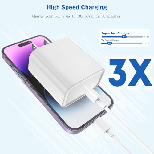 Ultimate i Phone Fast Charger – Apple MFi Certified USB-C Wall Charger with Lightning Cable for Rapid Charging of i Phone 14 Series, 13, 12, 11 – Compact Design for Home & Travel Use, Enhanced Compatibility & Speed