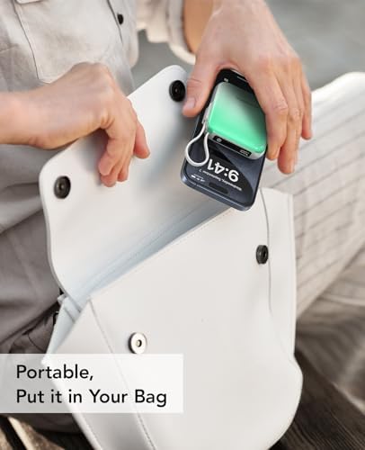 Ultra-Compact 10,000 m Ah Mini Power Bank – Fast Charging 20 W Dual Device Charger with Built-In Cables for i Phone, Samsung, Google & More – Perfect Travel Companion for On-the-Go Power Needs