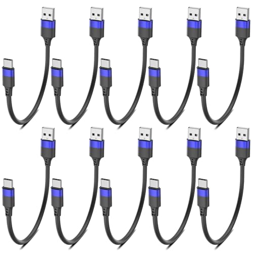 1ft Multipack Short iPhone Charger Cable for iPhone 14 13 12, Bulk Short USB A to USB C Cable 12 inch for Charging Station Compatible with iPhone 15 Samsung Galaxy S20 S10 Note 20 10, 10 Pack Mixed – Enhanced Compatibility and Speed