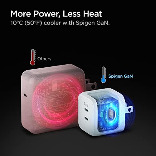 Spigen Ga N III 35 W Dual USB-C Fast Charger – PD 3.0 Power Adapter for i Phone 16 Series, Galaxy S25/S24, i Pad Pro M4, Pixel 8/8 a – Compact & Efficient Charging Block for Home and Travel
