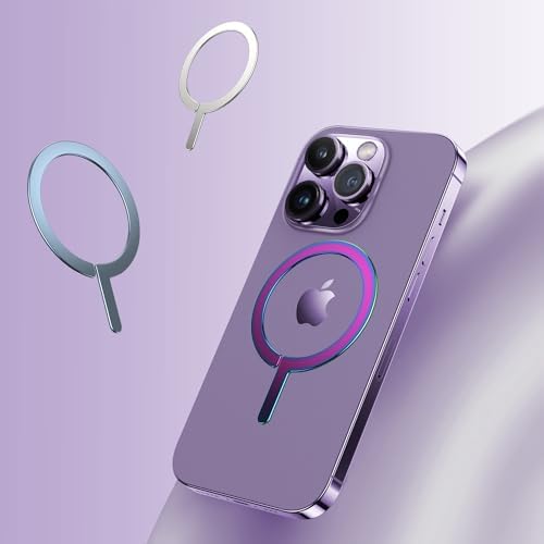 Mag Safe Sticker 2 Pack – Universal Magnetic Charging Ring for i Phone & Galaxy Devices – Elegant Mirror Blue Design for Enhanced Fast Charging – Effortless Wireless Compatibility for Busy Lifestyles – Durable, Lightweight, Residue-Free Application