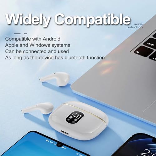Revolutionary Waterproof Bluetooth Earbuds with HIFI Deep Bass and Smart LED Battery Display | Ultimate Hands-Free Experience for i Phone, PC & i Pad | Perfect for Active Lifestyles and Long Listening Sessions