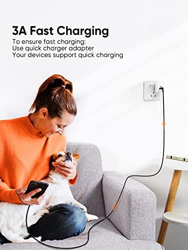 Compact USB C Cable Duo – 0.5 FT Braided Fast Charging Cables for Seamless Data Transfer | 3 A Power & 480 Mbps Speed | Ultimate Compatibility for Mac Book Air, Galaxy S22 Ultra, Stylus Pen, and More | Durable Design | Ideal for On-the-Go Connectivity