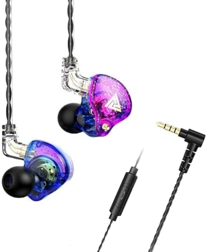 AK6 PRO Wired Gaming Earbuds 2 Pack – Immerse Yourself in Hi-Fi Sound with 10 mm Dynamic Drivers, Deep Bass, and Advanced Noise Cancellation – Ergonomically Crafted for Ultimate Comfort in Stylish Black and Purple Finish, Universally Compatible with All Devices
