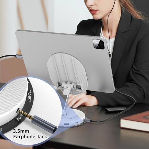 Maximize Your Workspace Efficiency with the 100 W USB-C Docking Station: Versatile 5-Port Universal Hub with Adjustable Phone Stand and 360° Rotating Base for Seamless Connectivity Across Mac Book Pro, Air, Dell, and HP Laptops – Power Delivery Charging and Fast USB 3.0 Data Transfer for Enhanced Productivity