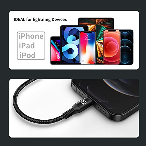 Fast Charging Nylon Braided i Phone Charger Cable – 3-Pack, 3 FT MFi Certified Lightning Cords for i Phone 14/13/12/11 Pro Max/XR/XS/X/8/7/Plus/6 S, i Pad, i Pod, and Air Pods – Enhanced Durability and Compatibility for Optimal Performance