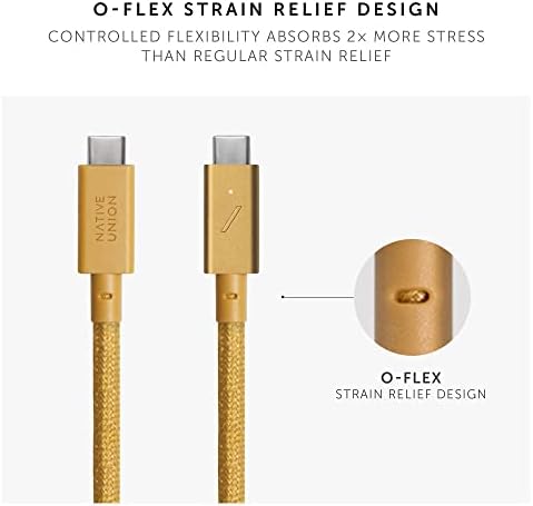 Native Union Type-C Belt Cable Pro – 8 ft Durable USB-C to USB-C Charging Cable with Leather Strap for i Phone 16, Mac Book Pro M2 – 240 W Fast Charge & Data Transfer Solution, Enhanced Resilience for Home & Office Use