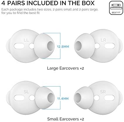 Upgrade Your Listening Game with Aha Style Silicone Ear Tips for Apple Air Pods – 4 Pairs (2 Large & 2 Small) – Exceptional Comfort, Noise Isolation & Customizable Fit for Enhanced Audio Experience