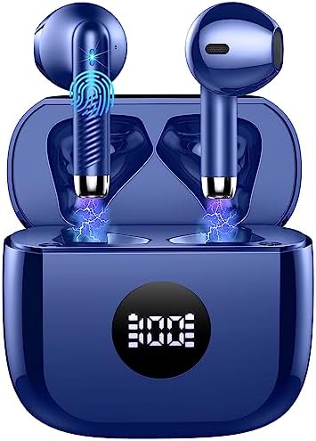 Unleash Premium Sound with Jxrev 2025 Wireless Earbuds – Advanced Bluetooth 5.4 Tech for Effortless Connectivity, Hi-Fi Stereo Audio for Unmatched Clarity, IP7 Waterproof Design for Ultimate Protection, 40-Hour Playtime for All-Day Listening, Enhanced 4-Mic Noise Cancellation for Crystal-Clear Calls, LED Battery Life Indicator for Convenience, Perfect for Active Lifestyles and Daily Use