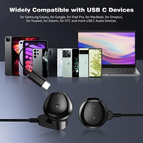 Enhance Your Audio Journey with COOYA USB C Wired Earbuds – Hi-Fi Stereo Sound, Noise-Canceling Technology, and Universal Compatibility for i Phone 16, i Pad 10, Google Pixel 9/8, Samsung Galaxy S25 Ultra, and More – Ergonomic Design for Comfort, Built-In Mic for Hands-Free Calls, Perfect for Music Lovers and Professionals on the Go.