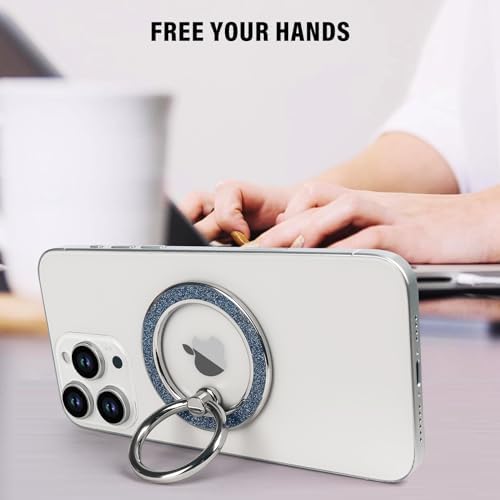 Glamorous Guppy Magnetic Phone Ring Holder – 360° Rotating Glitter Grip for i Phone 12-16 Pro Max – Stylish Mag Safe-Compatible Accessory for Enhanced One-Handed Control – Elevate Your Mobile Experience with Secure Stability and Chic Design