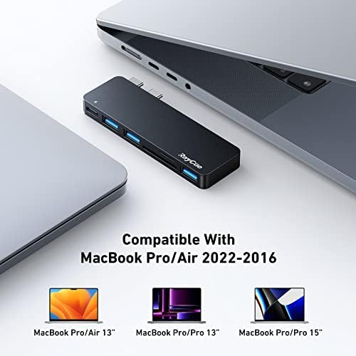 Maximize Your Mac Book Pro Experience with Our Premium USB C Hub Adapter – Multiport Thunderbolt 3 Dongle for 14/16 Inch Models, Effortlessly Connect USB 3.0 Devices and Access SD/TF Cards, Perfect for 2018-2022 Mac Book Air and Pro Users!