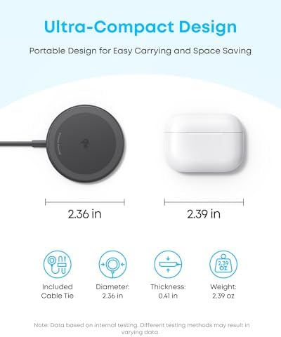 Anker Zolo Qi2 Certified Magnetic Wireless Charger – Fast 15 W Mag Safe-Compatible Charging Pad for i Phone 16/15/14/13 Series & Air Pods – Sleek Black Design for Home & On-the-Go Power Solutions – Ultimate Wireless Convenience with Enhanced Safety Features