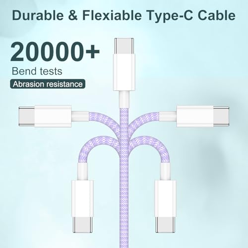 Premium 10 ft USB C to C Fast Charging Cable – 60 W High-Speed Charger for Apple i Phone 16 Pro Max, Mac Book Pro, i Pad & Samsung Galaxy – Durable, Flexible, and Stylish Green Design for Enhanced Device Compatibility and Rapid Power Delivery