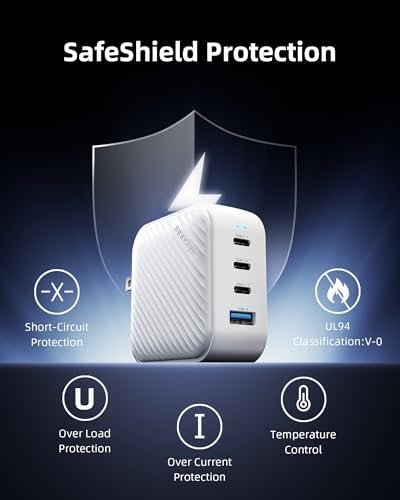 Revolutionary 100 W USB-C Multi-Port Charger with Foldable Plug & Global Adapters – Ga N II Technology for High-Speed Charging of Mac Book, i Phone 16/15/14, Galaxy Devices, and More – Your Ultimate Travel Charging Solution for Maximum Efficiency and Convenience