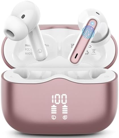 Premium Bluetooth 5.3 Wireless Earbuds with Deep Bass and 40-Hour Playtime – IP7 Waterproof In-Ear Headphones Featuring 4 HD Microphones for Crystal-Clear Calls and Ergonomic Comfort – Ideal for Android & i OS Users in Vibrant Green