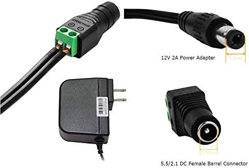 12 V 5 A UL Listed Power Supply with 4-Way Splitter Pigtail Cable – Ultimate Adapter for CCTV Surveillance and LED Lighting Solutions – Reliable Performance & Enhanced Device Compatibility for Security Systems