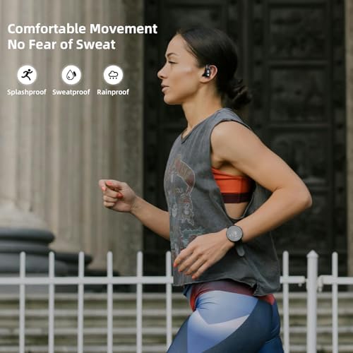 XINLINSHOE Bluetooth 5.4 Sport Earbuds with LED Charging Case – 65 Hours of Playtime, Industry-Leading Noise Cancellation for Ultimate Focus, Ergonomic Over-Ear Design for Secure Comfort in Workouts and Running – Ideal for Fitness Enthusiasts and Active Lifestyles