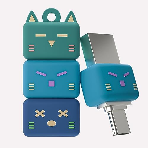 Charming Jenna Cat Design USB Type C Flash Drive – 2 in 1 OTG Dual USB 3.0 Memory Stick, Waterproof & Compact – High-Speed Data Transfer with Enhanced Device Compatibility for All Ages