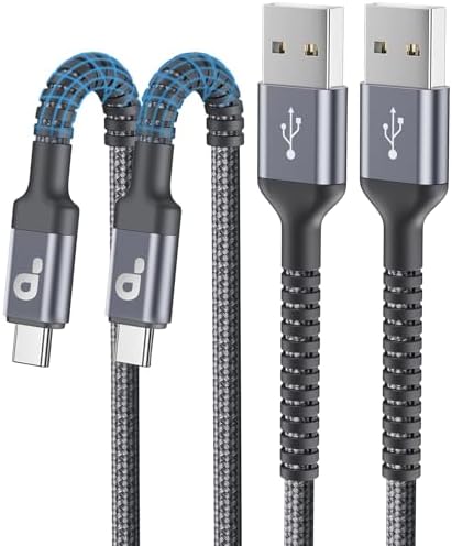 10 FT USB C Charging Cable – 2 Pack Durable Braided Fast Charger for i Phone 16, 15 Pro Max & Samsung Galaxy S23 – High-Speed 3 A Power Delivery, Tangle-Free Design for Enhanced Convenience and Compatibility