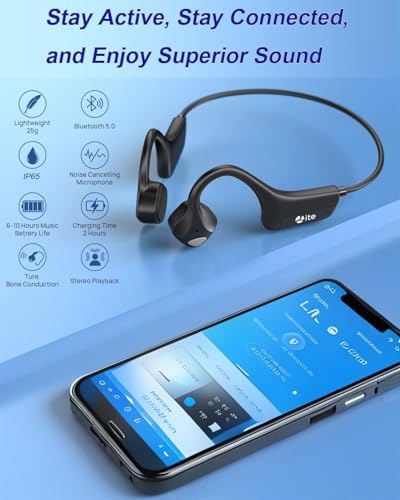 Revolutionary Waterproof Bone Conduction Bluetooth Earbuds – Open-Ear Design Perfect for Active Lifestyles with Youth Whisper Technology and Integrated Microphone for Superior Sound Clarity and Effortless Hands-Free Calls