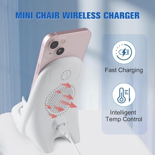 Innovative 3-in-1 Portable Mini Chair Wireless Charger with Ergonomic Phone Holder and Integrated Speaker – Fast Charging Solution for All Smartphones – Perfect Tech Gift for Modern Lifestyles and On-the-Go Connectivity
